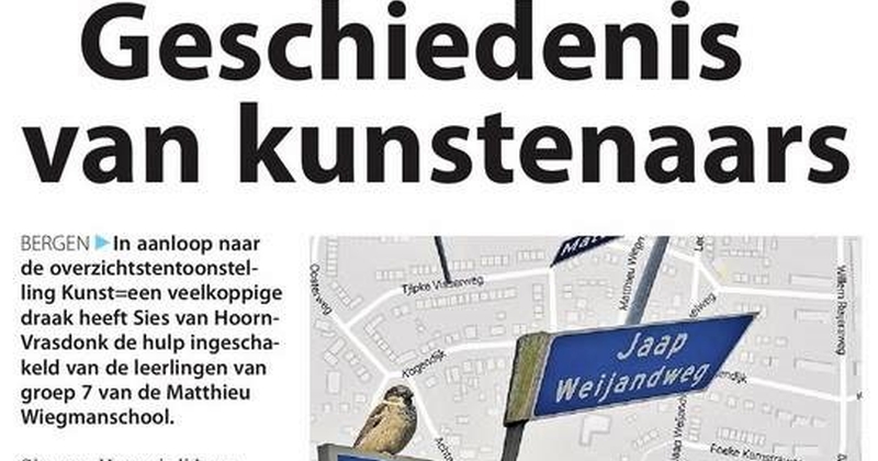 Kunstenaarsstraatnamen Bergen: wie is dat van die weg?